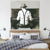 ヴィンテージピアニスト調和 キャンバスプリント (インサイチュ (寝室))