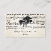 ヴィンテージピアニスト音楽先生名刺 名刺 (正面)