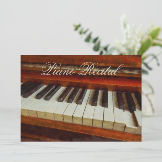 ヴィンテージピアノのリサイタル招待状 招待状 (スタンド正面)