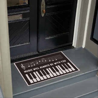 "ヴィンテージピアノのDoormat，ピアノ愛好家のギフト，音楽マット ドアマット