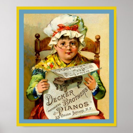 ヴィンテージピアノアドデッカーブラザーズPianos 1880 ポスター (正面)
