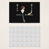 ヴィンテージピアノガールギフトラベル (正面&裏面)