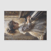 ヴィンテージピアノガールロマンチックなストーリーブックミュージックシーン 薄葉紙 (正面)