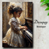 ヴィンテージピアノガールロマンチックなストーリーブックミュージックシーン 薄葉紙