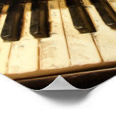 ヴィンテージピアノキーボ絵画ード ポスター (角)