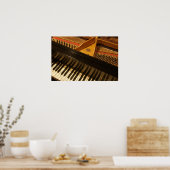 ヴィンテージピアノキーボ絵画ード ポスター (キッチン)