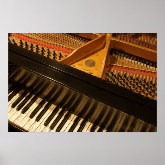 ヴィンテージピアノキーボ絵画ード ポスター (正面)