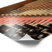 ヴィンテージピアノピンブロックとストリングスプリント フォトプリント            (角)