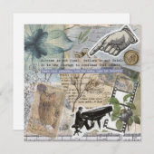 ヴィンテージピアノマン フラット グリーティング カード (正面/裏面)