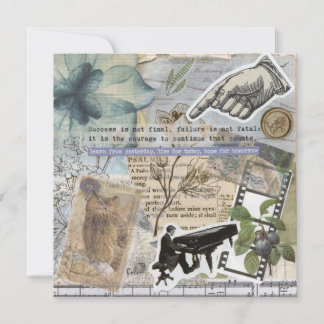 ヴィンテージピアノマン フラット グリーティング カード