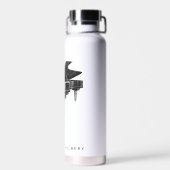 ヴィンテージピアノミニマリストホワイト ウォーターボトル (背面)