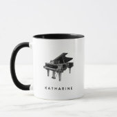ヴィンテージピアノミニマリストホワイト マグカップ (左)