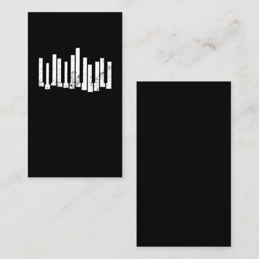 ヴィンテージピアノ鍵レトロ鍵盤演奏ミュージシャン 名刺 (正面/裏面)