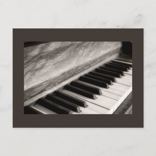 ヴィンテージピアノ鍵写真 ポストカード (正面)