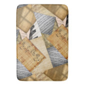 ヴィンテージピアノ鍵楽譜楽譜 バスマット (正面縦)