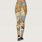 ヴィンテージピアノ鍵音符アンティークシート レギンス (裏面)