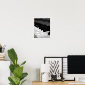 ヴィンテージピアノ鍵、白黒 ポスター (ホームオフィス)