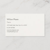 ヴィンテージピアノ/ピアニスト写真 – 名刺 (裏面)