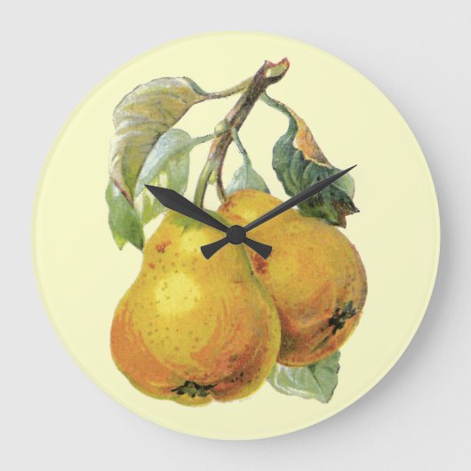 ヴィンテージピアーズ – カフランスのントリーホームデコール ラージ壁時計 (正面)