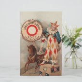 ヴィンテージピエロおよびAcrobatスクラップブック紙シート (スタンド正面)