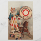 ヴィンテージピエロおよびAcrobatスクラップブック紙シート (裏面)