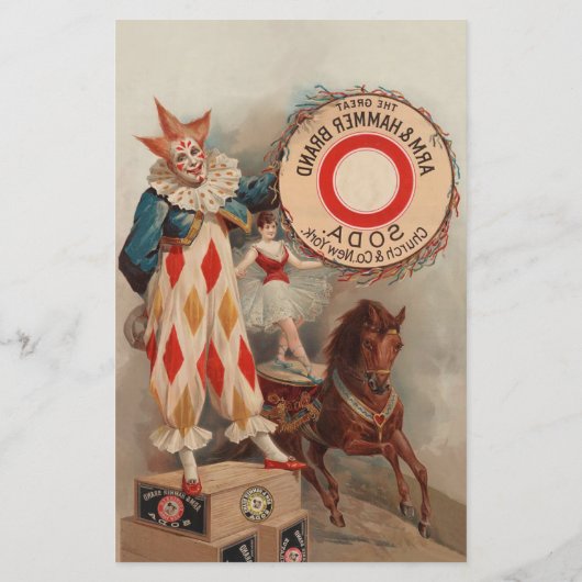 ヴィンテージピエロおよびAcrobatスクラップブック紙シート (裏面)