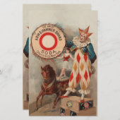 ヴィンテージピエロおよびAcrobatスクラップブック紙シート (正面/裏面)