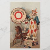 ヴィンテージピエロおよびAcrobatスクラップブック紙シート (正面)