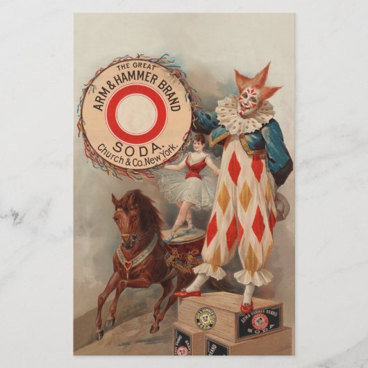 ヴィンテージピエロおよびAcrobatスクラップブック紙シート (正面)