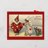 ヴィンテージピエロのバレンタインハガキ シーズンポストカード (正面/裏面)