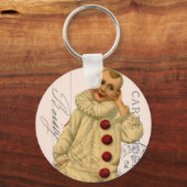 ヴィンテージピエロはがきデジタルアート キーホルダー (正面)