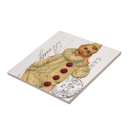 ヴィンテージピエロはがきデジタルアート タイル (側面)