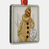 ヴィンテージピエロはがきデジタルアート メタルオーナメント (右)