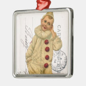 ヴィンテージピエロはがきデジタルアート メタルオーナメント (左)