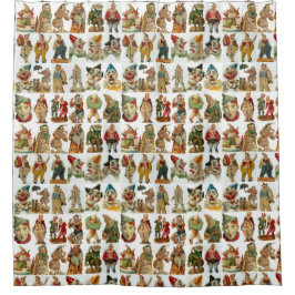 ヴィンテージピエロオン白 シャワーカーテン