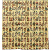 ヴィンテージピエロオン黄 シャワーカーテン (正面)