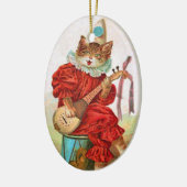 ヴィンテージピエロジェスターミュージシャンキャットマンドリン セラミックオーナメント (左)
