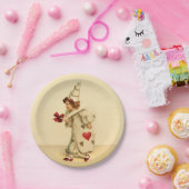 ヴィンテージピエロバレンタインデー ペーパープレート (パーティー)