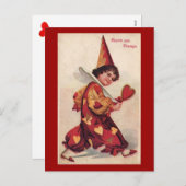 ヴィンテージピエロバレンタインポストカード シーズンポストカード (正面/裏面)