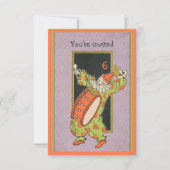 ヴィンテージピエロ誕生日パーティーの招待 招待状 (正面)