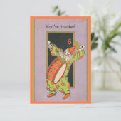 ヴィンテージピエロ誕生日パーティーの招待 招待状 (スタンド正面)