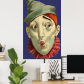 ヴィンテージピエロ顔 ポスター (ホームオフィス)