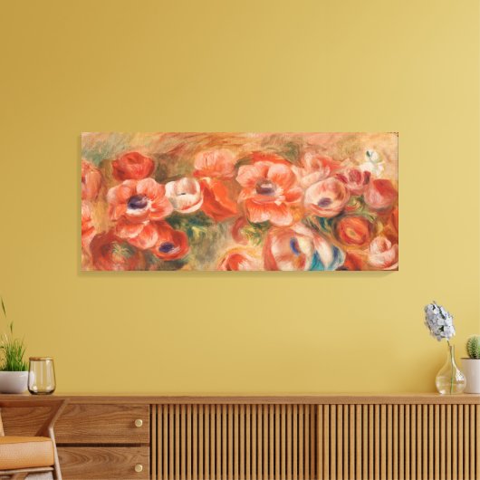 ヴィンテージピエールオーガストルノアールブルーピンクアネモネス キャンバスプリント (インサイチュ (リビング))