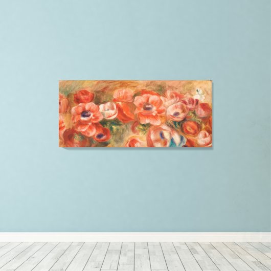 ヴィンテージピエールオーガストルノアールブルーピンクアネモネス キャンバスプリント (インサイチュ (ウッドフロア))