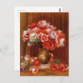 ヴィンテージピエールオーギュストルノアールアネモネス ポストカード (正面/裏面)