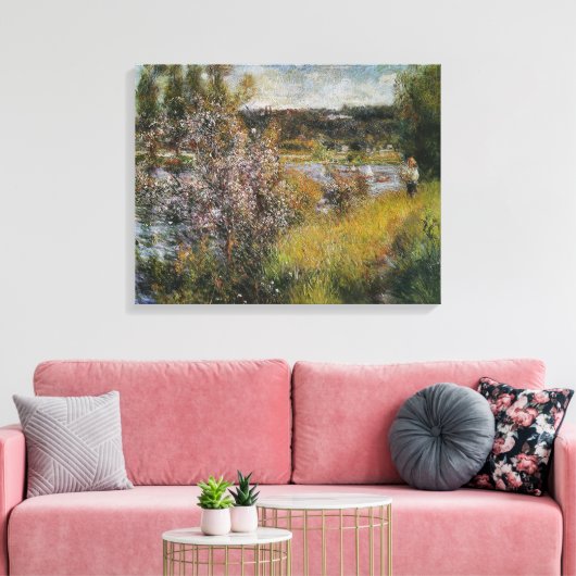 ヴィンテージピエールオーギュストルノアールザセーヌアットチャトー キャンバスプリント (インサイチュ (リビング))