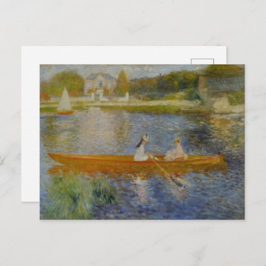 ヴィンテージピエールオーギュストルノアールボーティングオンザセーヌ ポストカード (正面/裏面)