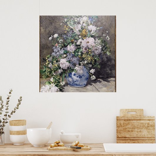 ヴィンテージピエールオーギュストルノアール春ブーケ ポスター (キッチン)