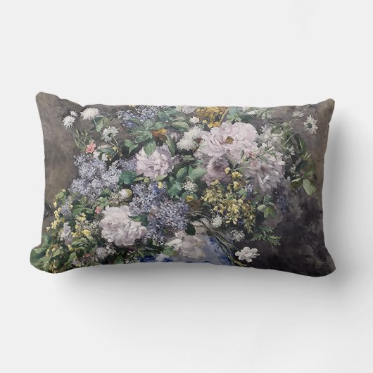 ヴィンテージピエールオーギュストルノアール春ブーケ ランバークッション (正面)