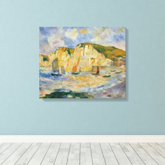 ヴィンテージピエールオーギュストルノアール海と崖 キャンバスプリント (インサイチュ (ウッドフロア))